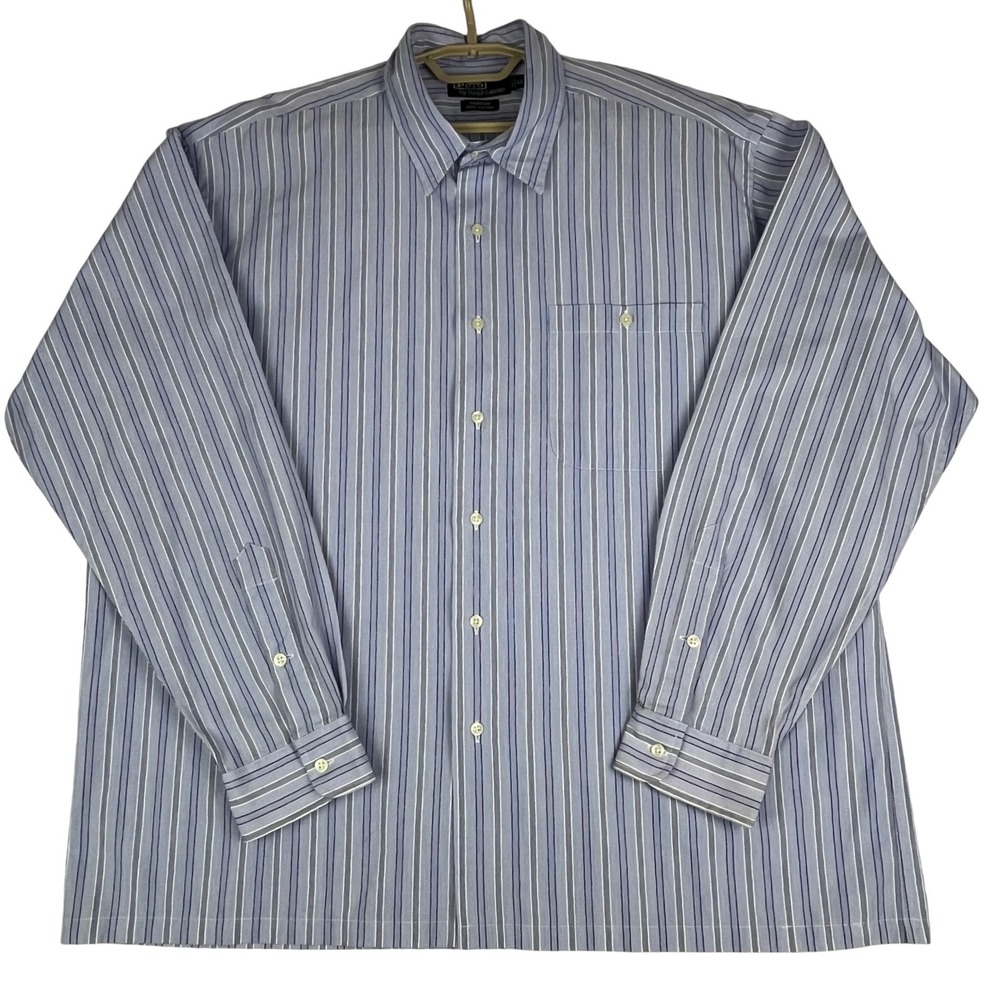 Polo Ralph Lauren Shirt Mens XL‎ Blue White Striped Parnham 100% Cotton